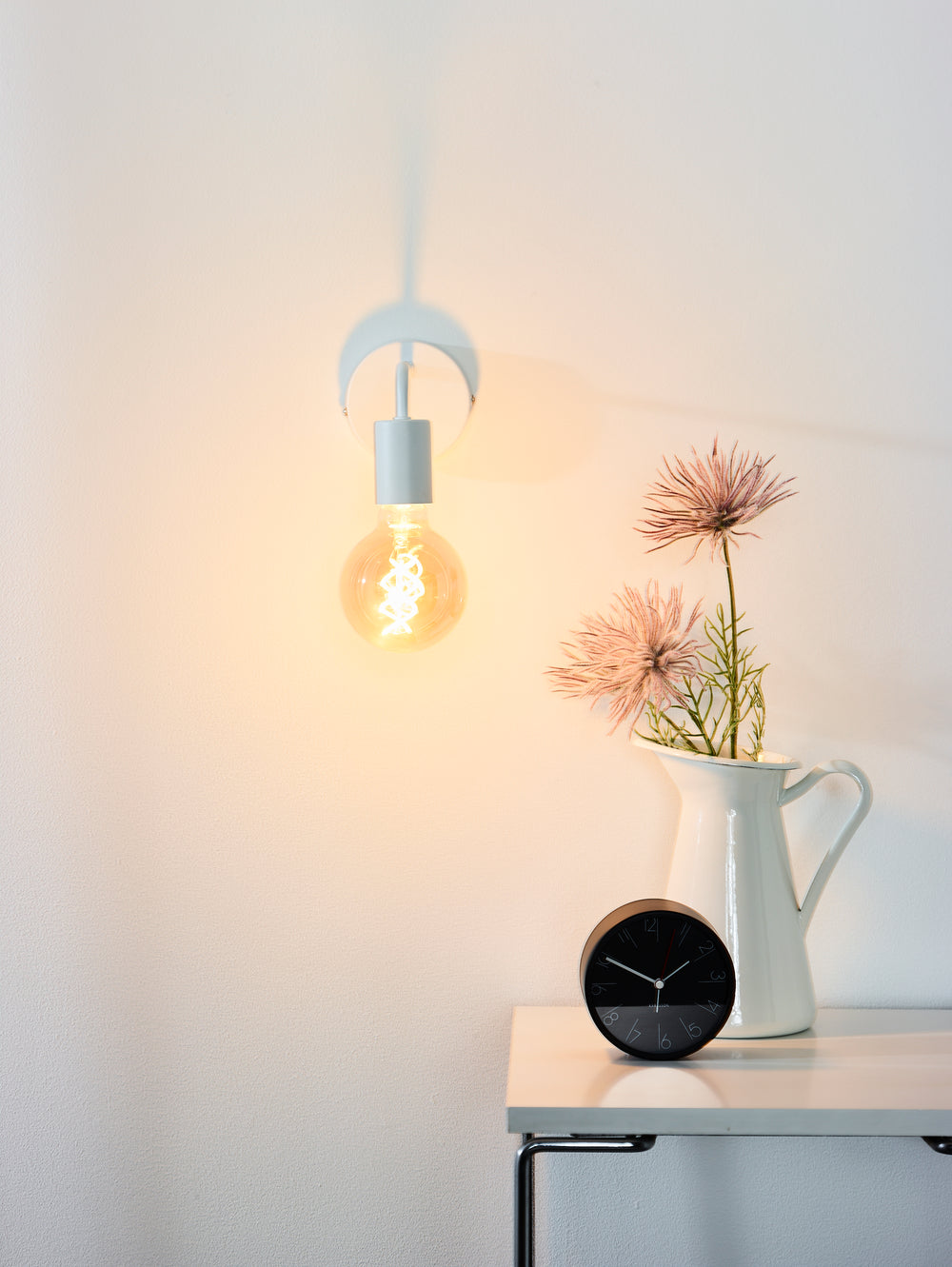 Lucide SCOTT Wandleuchte, 1xE27 Fassung, max. 40W, IP20, Metallgehäuse, mattweiße Ausführung, Vintage-Stil