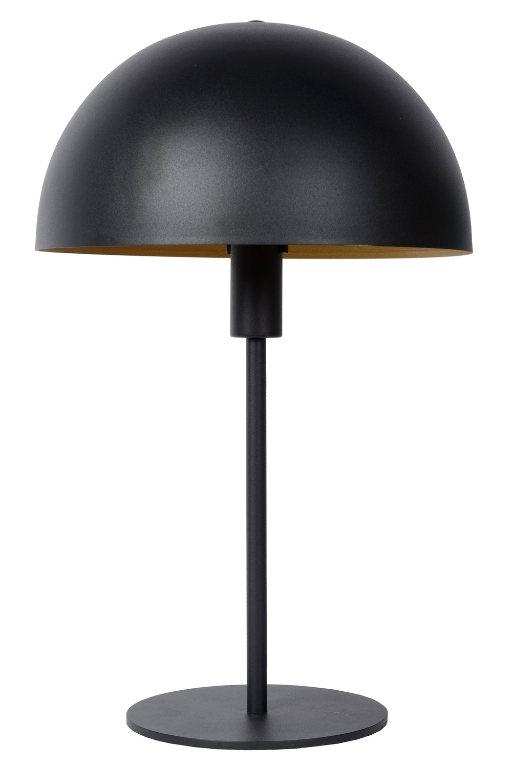 Lucide SIEMON Tischlampe Ø25cm Schwarz, E14 Fassung, 230V, Stahlgehäuse, modernes Pilzdesign, IP20 Innenbereich