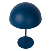 Lucide SIEMON Tischlampe Blau, 1xE14 Fassung, 25cm Stahlschirm, modernes Pilzdesign, IP20 Innenbereich