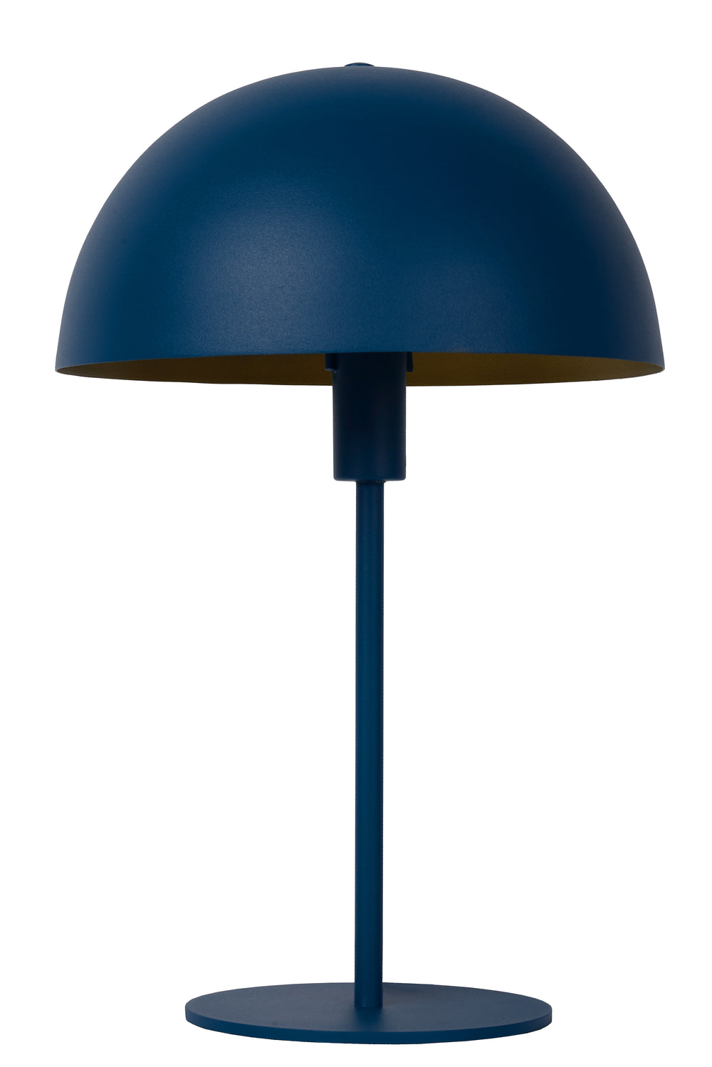 Lucide SIEMON Tischlampe Blau, 1xE14 Fassung, 25cm Stahlschirm, modernes Pilzdesign, IP20 Innenbereich