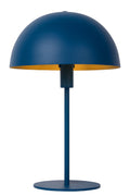 Lucide SIEMON Tischlampe Blau, 1xE14 Fassung, 25cm Stahlschirm, modernes Pilzdesign, IP20 Innenbereich
