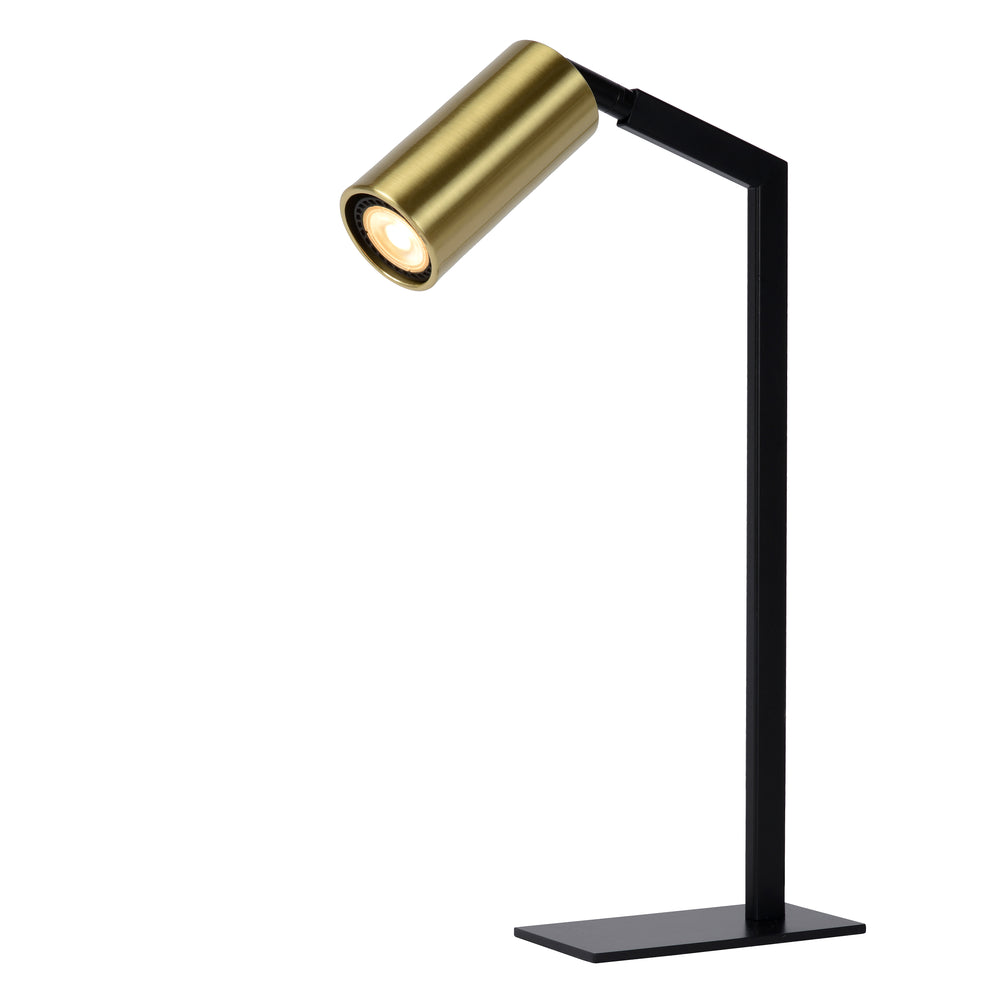 Lucide SYBIL desk lamp, 1xGU10, 230V, IP20, Black with Matt Gold, modern steel, 360° adjustable, indoor use