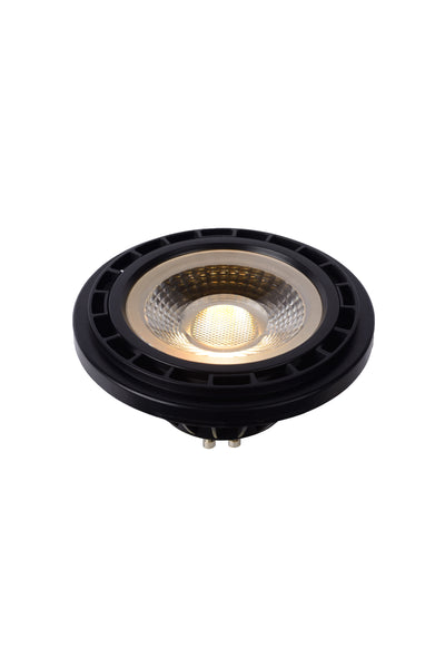 Lucide LED GU10 12W 230V dim to warm lamp 2200K-3000K 820 lumens CRI 95 Black Silver reflector IP20