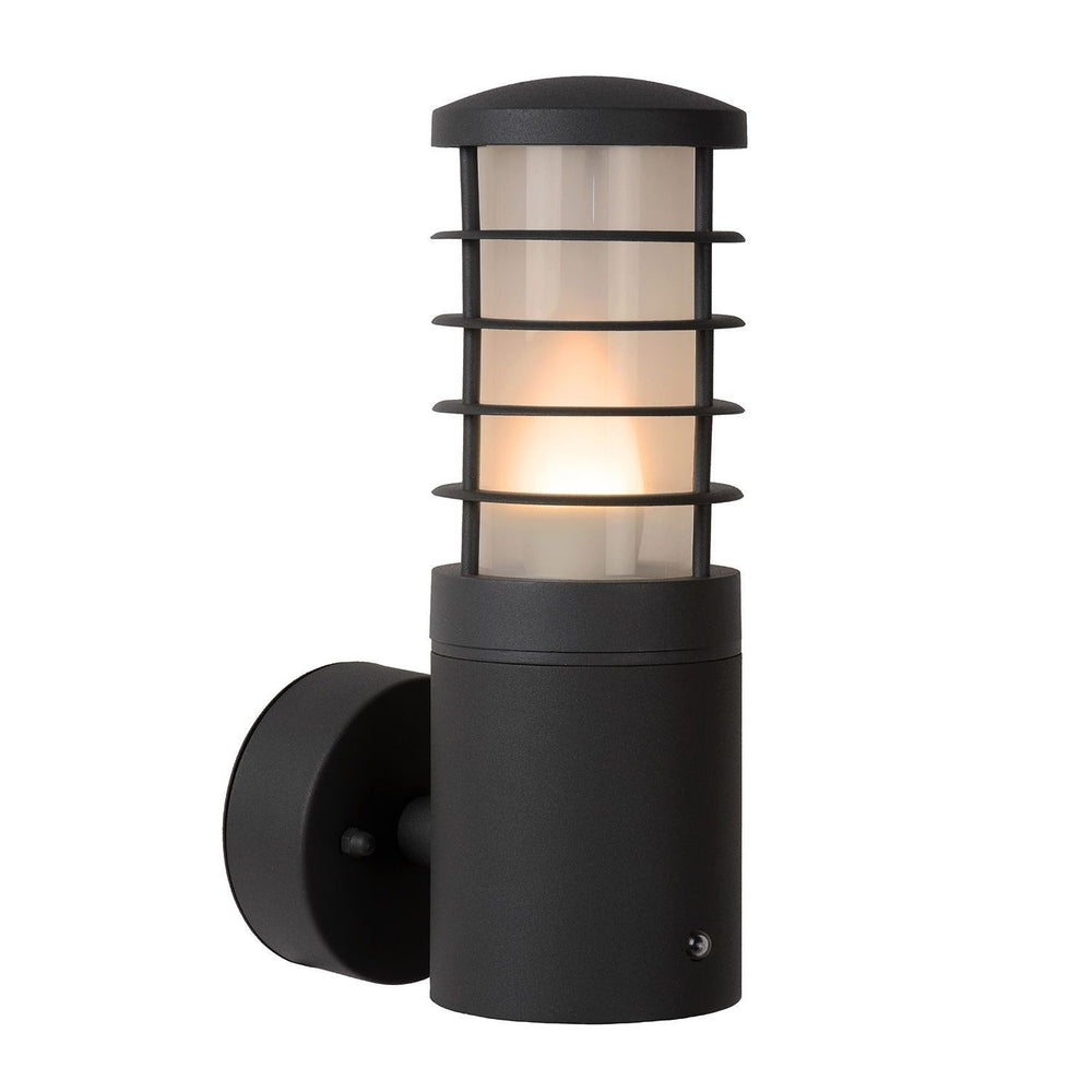 Lucide solide Außenwandleuchte Ø9cm E27 IP54 anthrazit LED