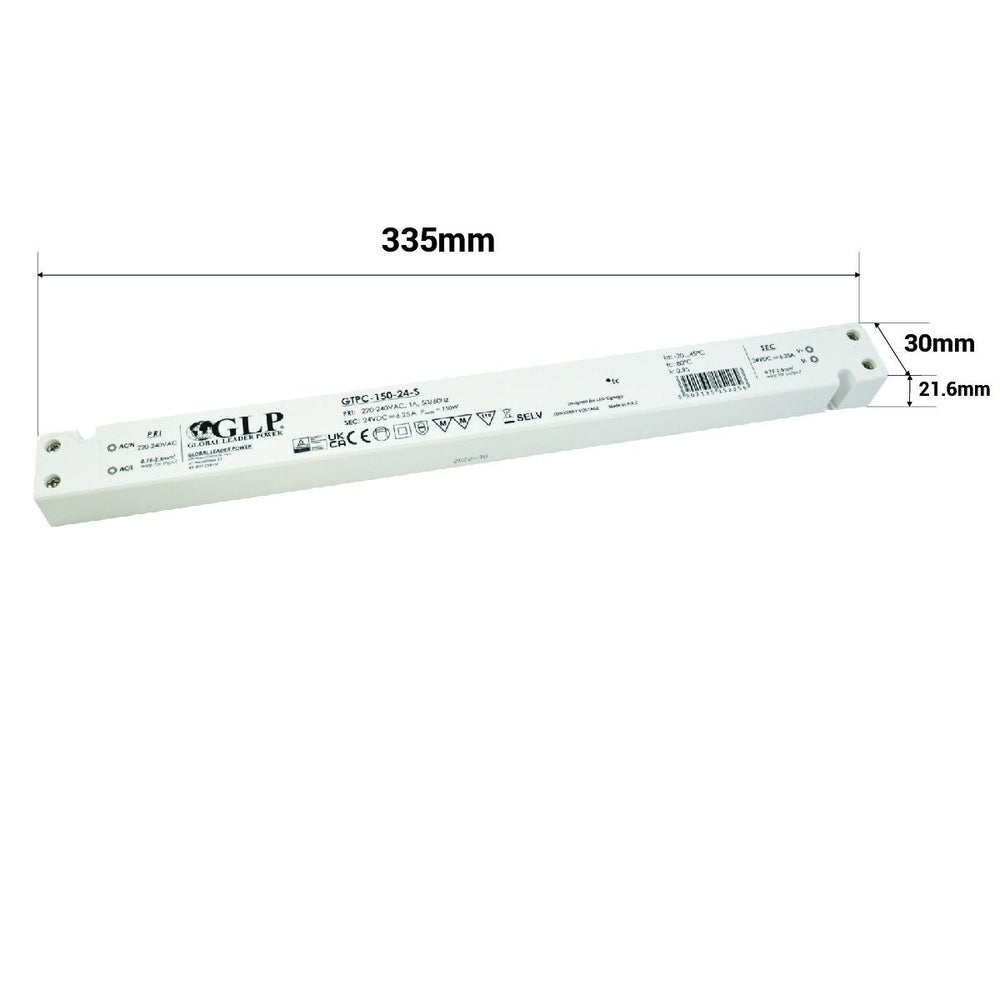 glp led power adapter 24v 150w slim design ip20 6.25a
