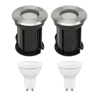 2er Set LED Bodenspot Außenbereich - 2x 4W - 3000K - IP67 
