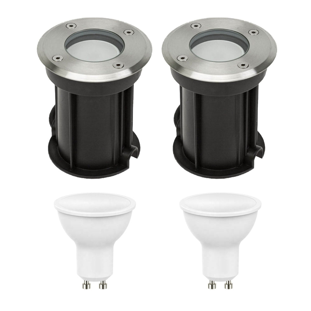 2er Set LED Bodenspot Außenbereich - 2x 4W - 3000K - IP67 