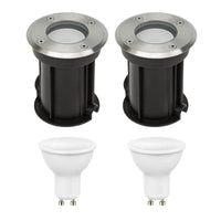 2er Set LED Bodenspot Außenbereich - 2x 4W - 3000K - IP67 