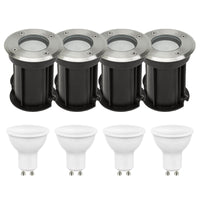 4er Set LED Bodenspot Außenbereich - 4x 4W - 3000K - IP67 