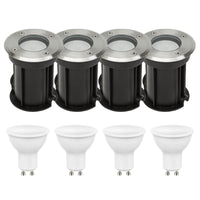 4er Set LED Bodenspot Außenbereich - 4x 4W - 3000K - IP67 