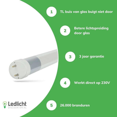 Spectrum LED Röhre 120cm G13 17W 230V 3000K Warmweiß 1800 Lumen 270° CRI 80 Innenbeleuchtung