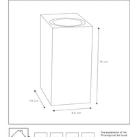 Lucide ZARO modern wall light Black, 2xGU10 35W, 220-240V, IP44 outdoor indoor aluminum square design