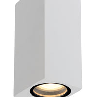 Lucide ZARO LED wall light indoor outdoor, 2xGU10, IP44, White aluminum modern design