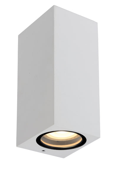 Lucide ZARO LED wall light indoor outdoor, 2xGU10, IP44, White aluminum modern design