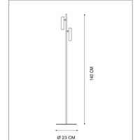 Lucide PHILON LED reading lamp, 2x4.5W 3000K dimmable with touch control, 220-240V, IP20, Black, 140cm