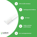 Aigostar LED batten 120cm 40W 4000K bright white light IP20 Philips chip CRI 80 CE RoHS incl mounting