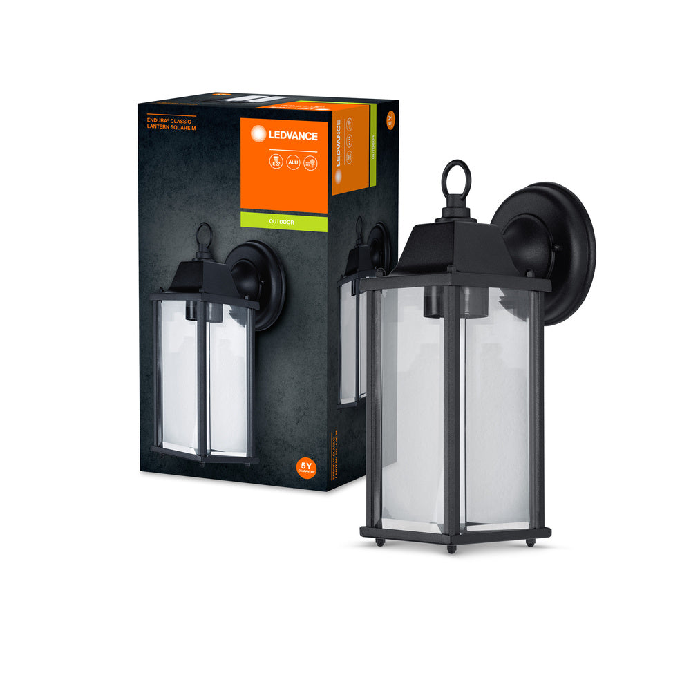 Ledvance ENDURA Classic Lantern Square E27 outdoor wall light Black IP43 surface mount 220-240V