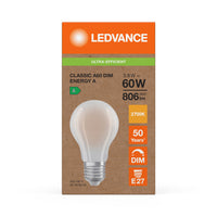 Ledvance LED Classic A60 Matt E27 Dimmbar 3.8W 2700K 806 Lumen Warmweiß Energieklasse A