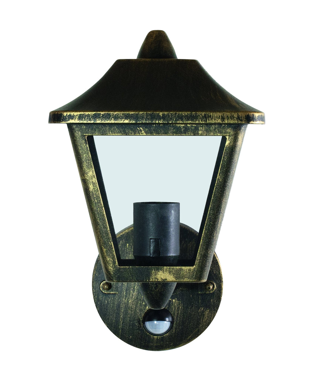 Ledvance ENDURA Classic Tradition Up Sensor Wall Light E27 Gold Black Outdoor IP44 Die-cast Aluminum
