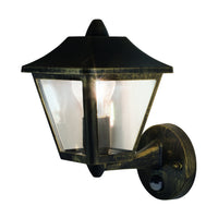 Ledvance ENDURA Classic Tradition Up Sensor Wall Light E27 Gold Black Outdoor IP44 Die-cast Aluminum