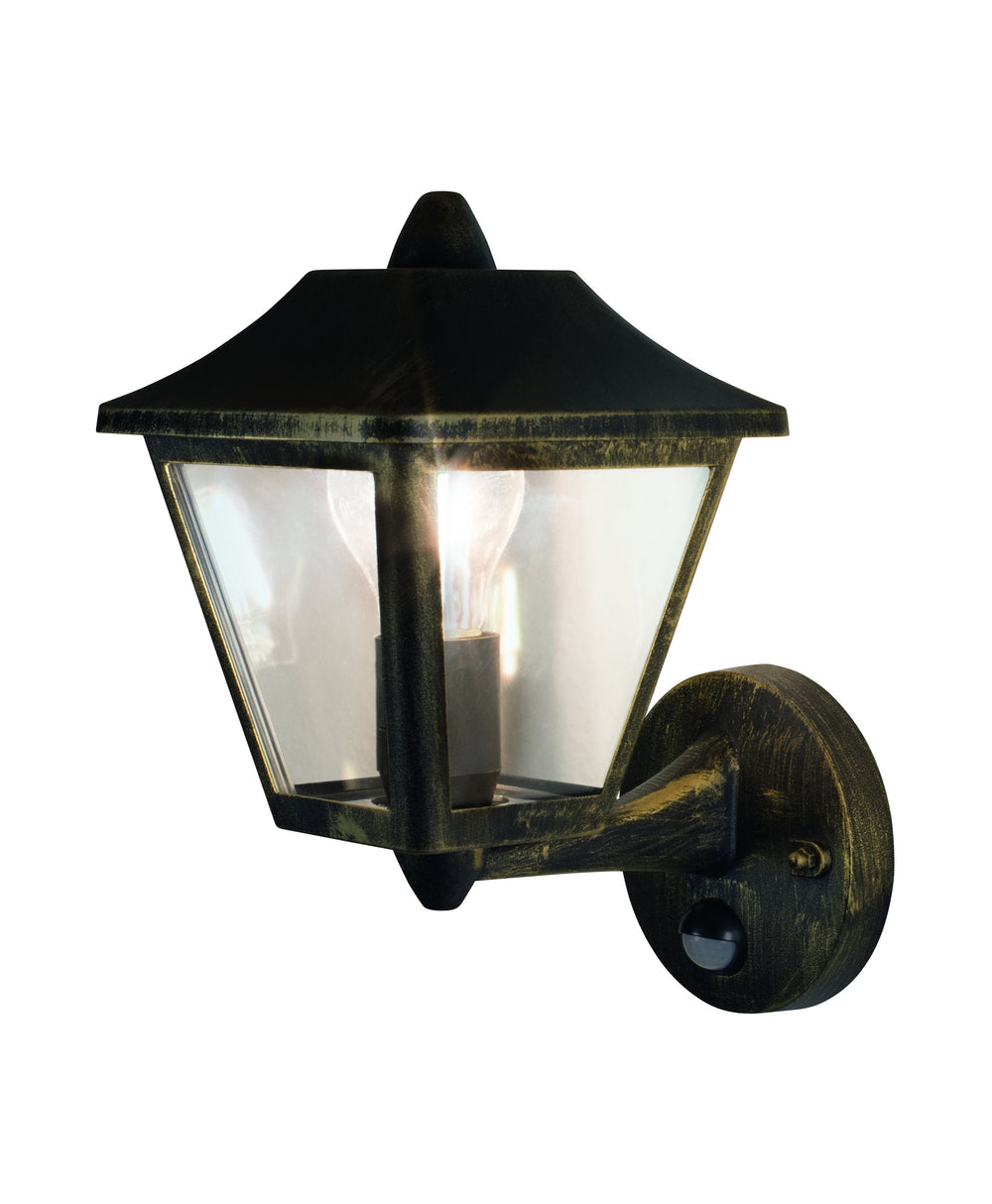 Ledvance ENDURA Classic Tradition Up Sensor Wall Light E27 Gold Black Outdoor IP44 Die-cast Aluminum