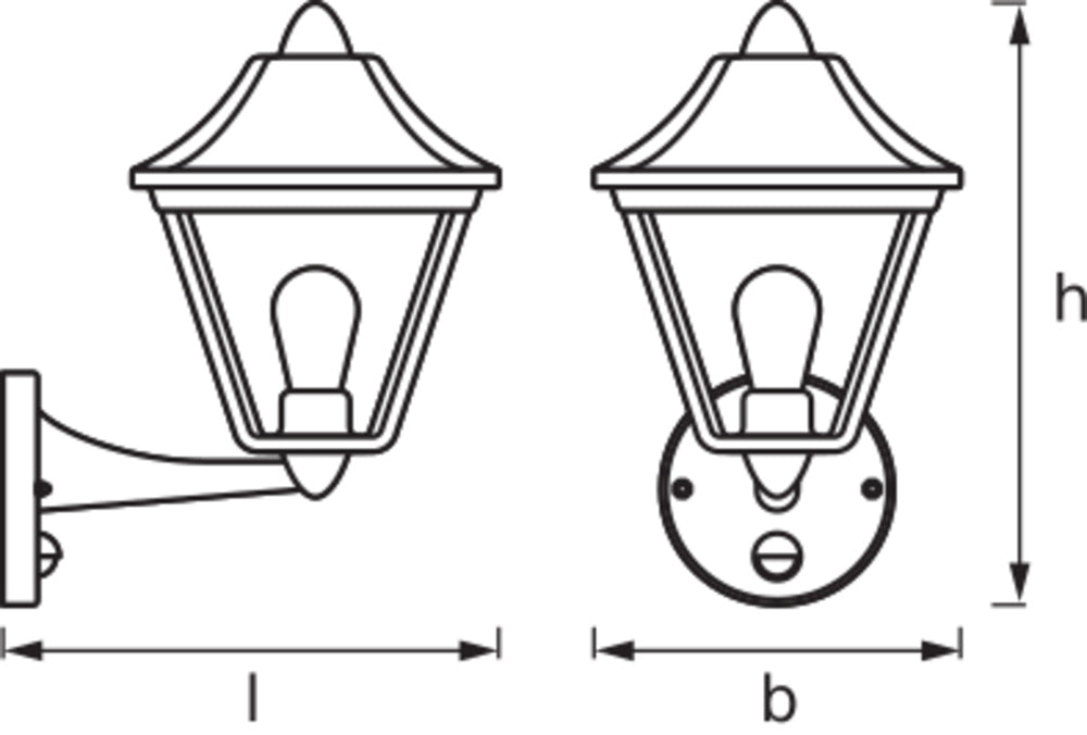 Ledvance ENDURA Classic Tradition Up Sensor Wall Light E27 Gold Black Outdoor IP44 Die-cast Aluminum