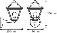 Ledvance ENDURA Classic Tradition Up Sensor Wall Light E27 Gold Black Outdoor IP44 Die-cast Aluminum