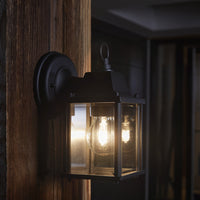 Ledvance ENDURA Classic Lantern Square S E27 Außenwandleuchte Schwarz IP43 Aluminium Druckguss