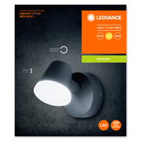 Ledvance ENDURA Style Midi Spot I LED wall light 13.5W 3000K 800 lumens IP44 Dark Gray outdoor