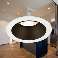 Braytron GU10 recessed LED spotlight, 35W max, IP20, round aluminium White-Black, 85mm cutout 70mm
