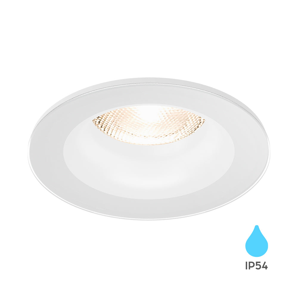 Braytron LED Einbau-Strahler, 7W, IP54, Aluminium Weiß, 89x35mm, GU10-Fassung, Innen- und Außenbereich