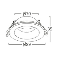 Braytron LED Einbau-Strahler, 7W, IP54, Aluminium Weiß, 89x35mm, GU10-Fassung, Innen- und Außenbereich