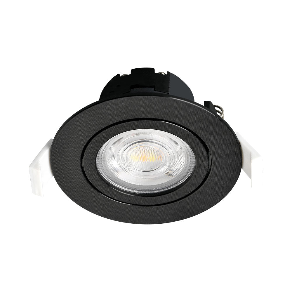 Braytron LED Spotlight 7W Black Round 3-in-1 CCT Dimmable 220-240V 630 lumens IP20 38° Indoor Lighting