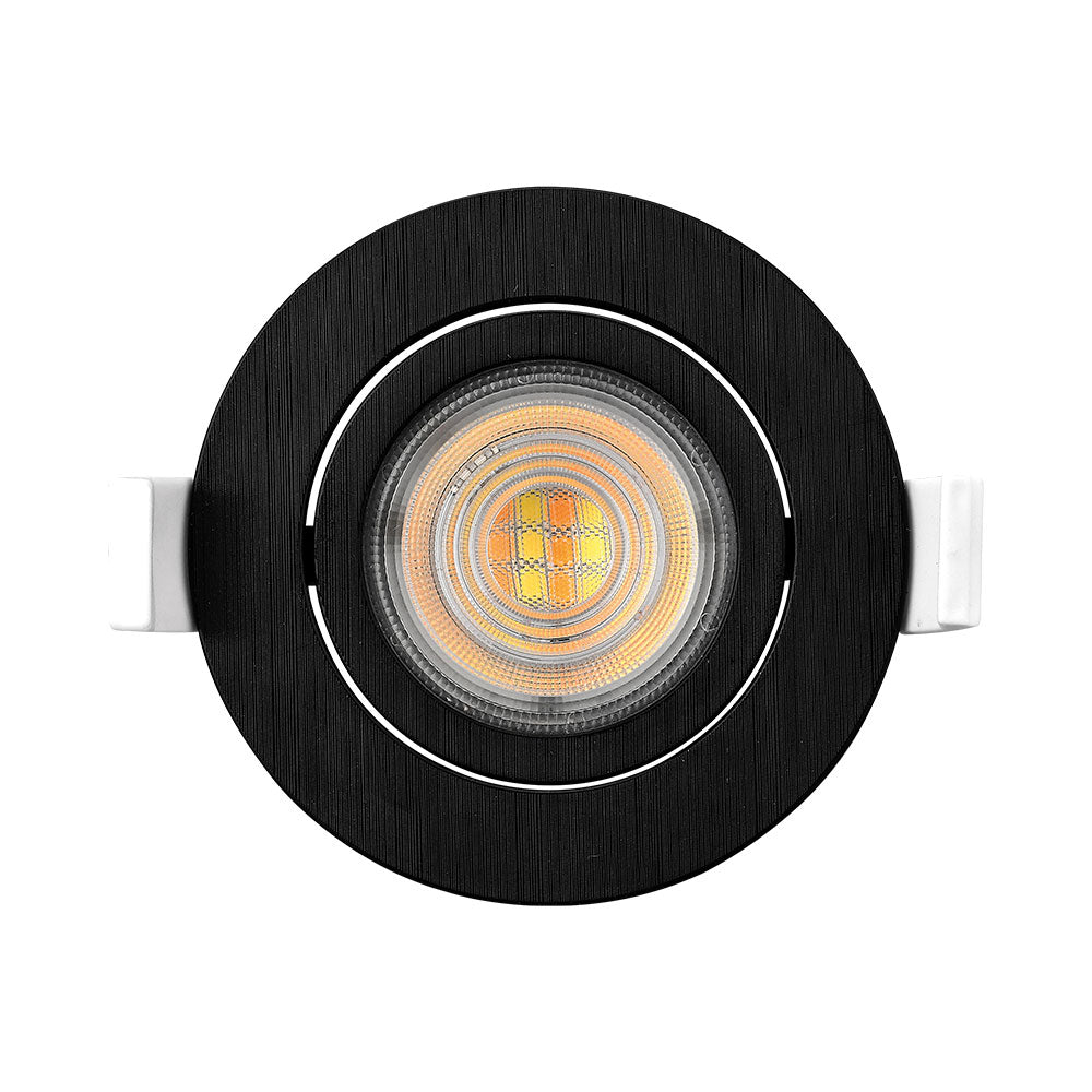 Braytron LED Spotlight 7W Black Round 3-in-1 CCT Dimmable 220-240V 630 lumens IP20 38° Indoor Lighting