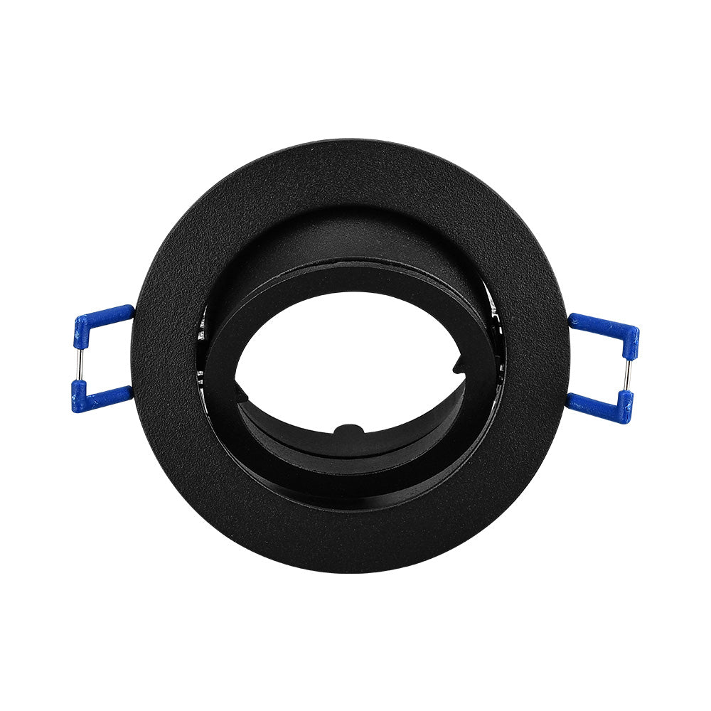 Braytron runde Einbau-LED-Spotlight-Fassung, Schwarzes Aluminium, MR16-Sockel, max. 35W, IP20 Innenbeleuchtung