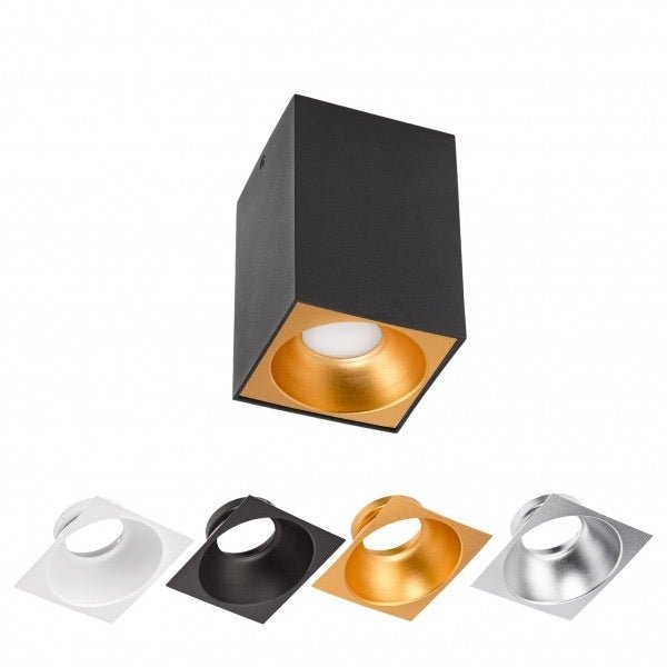 Spectrum LED Deckenstrahler Würfel matt schwarz 95x95x138mm exkl. LED-Spot für moderne Beleuchtung