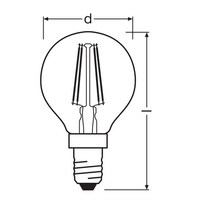 Klassische LED E14 Filamentlampe klar 4W 470 Lumen 2700K extra warmweiß ersetzt 40W