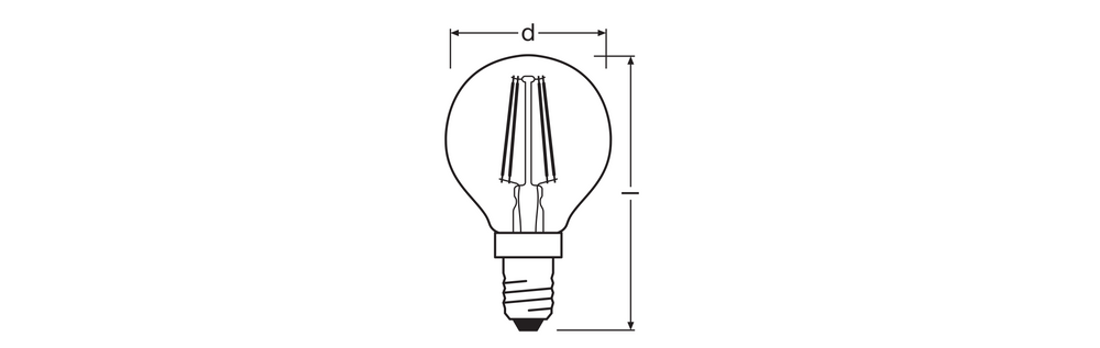 Klassische LED E14 Filamentlampe klar 4W 470 Lumen 2700K extra warmweiß ersetzt 40W