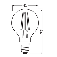 Klassische LED E14 Filamentlampe klar 4W 470 Lumen 2700K extra warmweiß ersetzt 40W