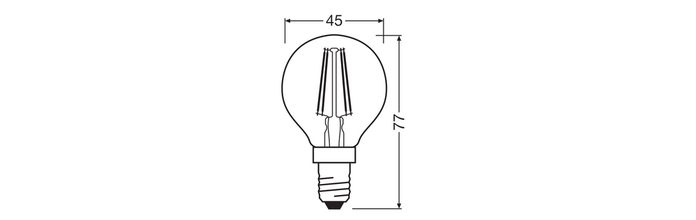 Klassische LED E14 Filamentlampe klar 4W 470 Lumen 2700K extra warmweiß ersetzt 40W