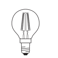 Klassische LED E14 Filamentlampe klar 4W 470 Lumen 2700K extra warmweiß ersetzt 40W