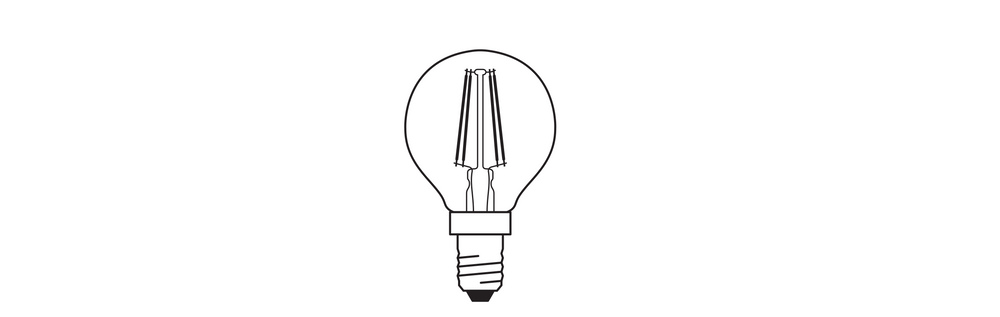 Klassische LED E14 Filamentlampe klar 4W 470 Lumen 2700K extra warmweiß ersetzt 40W