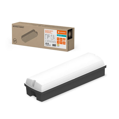 Compact LED bulkhead Black 5W/9W 830 Warm White 500/840 lumens 356x115mm IP65 dimmable