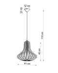 Sollux lighting LED pendant lamp ELZA with E27 fitting, warm wood finish
