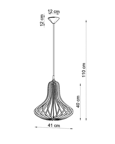 Sollux lighting LED pendant lamp ELZA with E27 fitting, warm wood finish