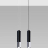 LED hanglamp zwart chrome with 2 x GU10 fitting by Sollux Lighting