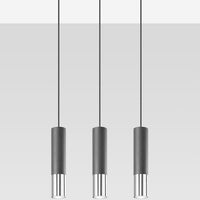 Led hanglamp zwart chrome loopez 3x gu10 fitting by sollux lighting