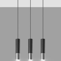 Led hanglamp zwart chrome loopez 3x gu10 fitting by sollux lighting