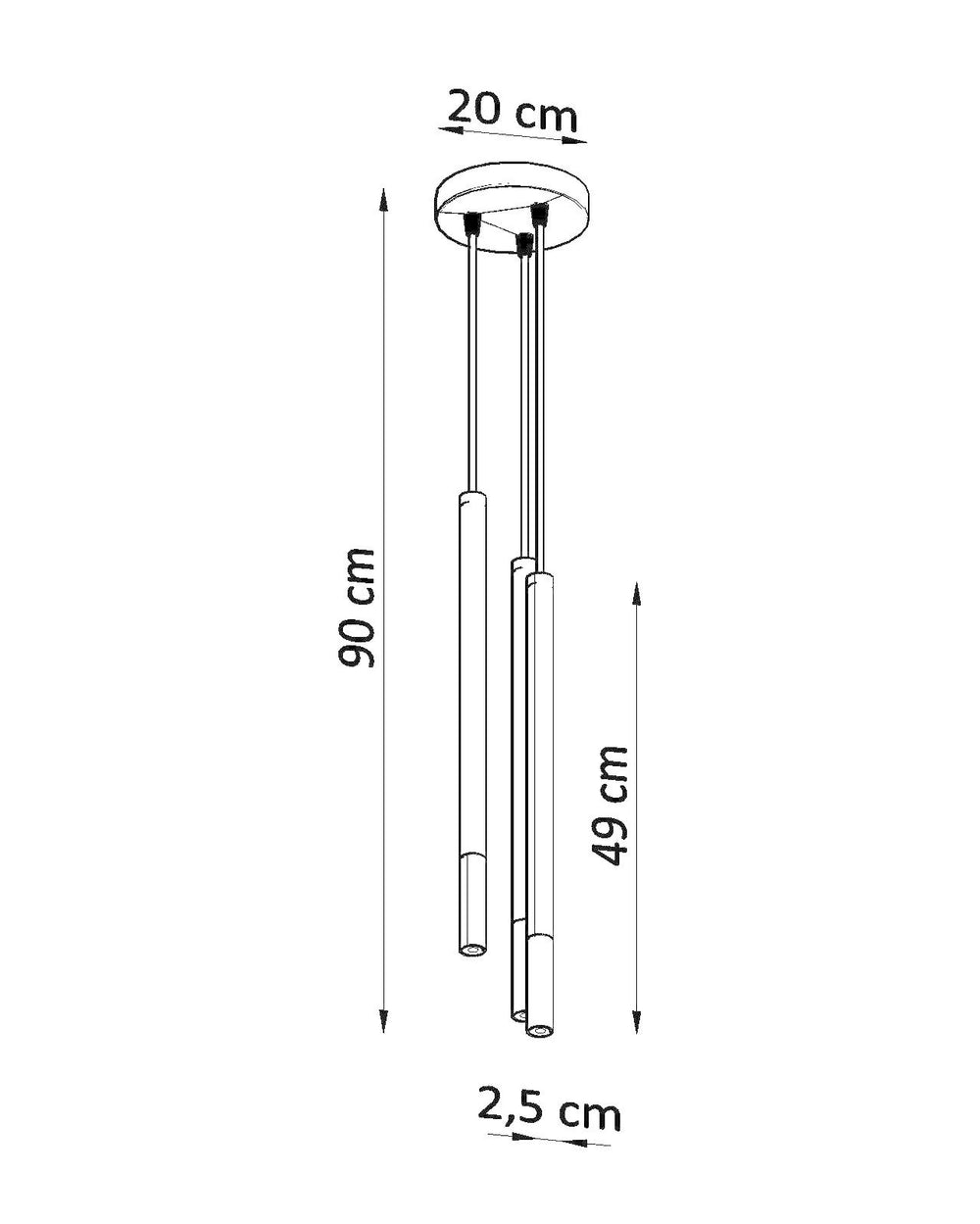 Sollux Lighting black chrome led pendant MOZAICA - E27 socket, 104mm length, 220-240V AC