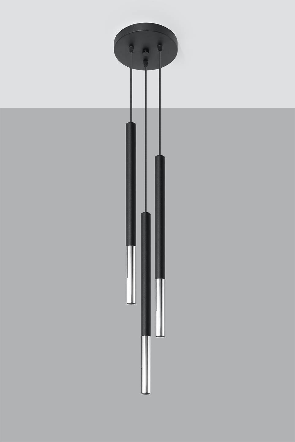 Sollux Lighting black chrome led pendant MOZAICA - E27 socket, 104mm length, 220-240V AC